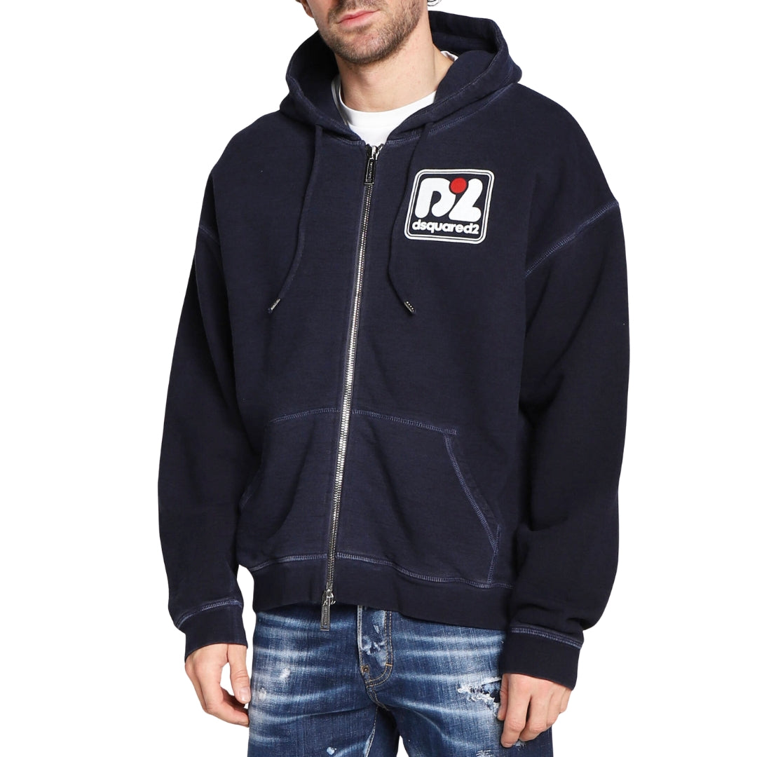 Dsquared2 S71Hg0121 S25463 Hercalina Fit 478 Blue Navy Zip Hoodie Mens