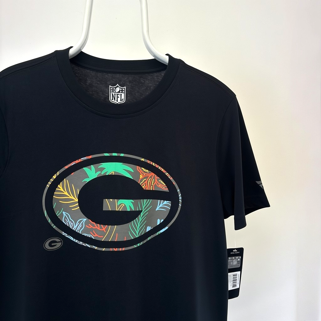 Green Bay Packers Fanatics Tropical Logo T-Shirt – Black