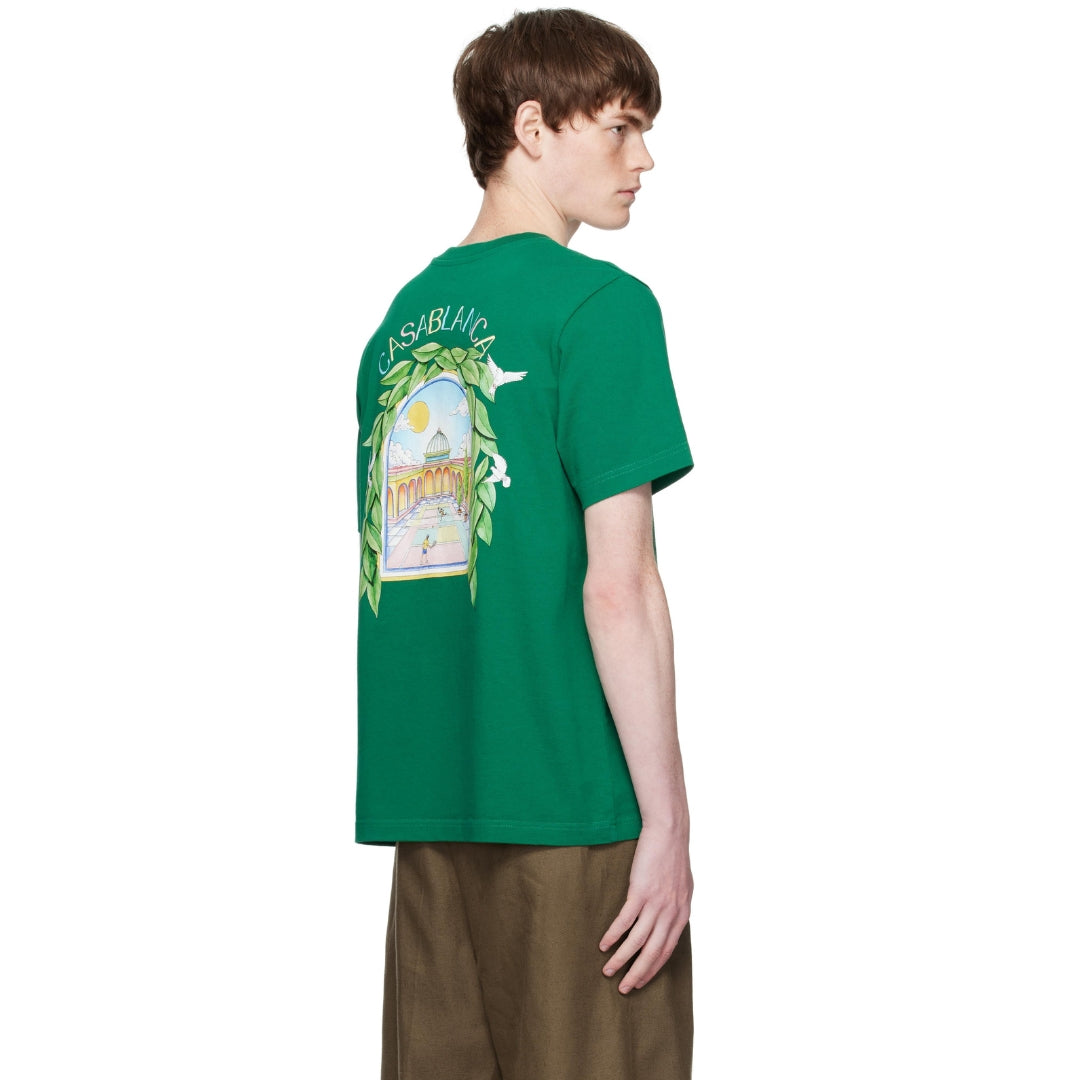 Casablanca Printed T-Shirt L'Arch De Tennis Green T-Shirt