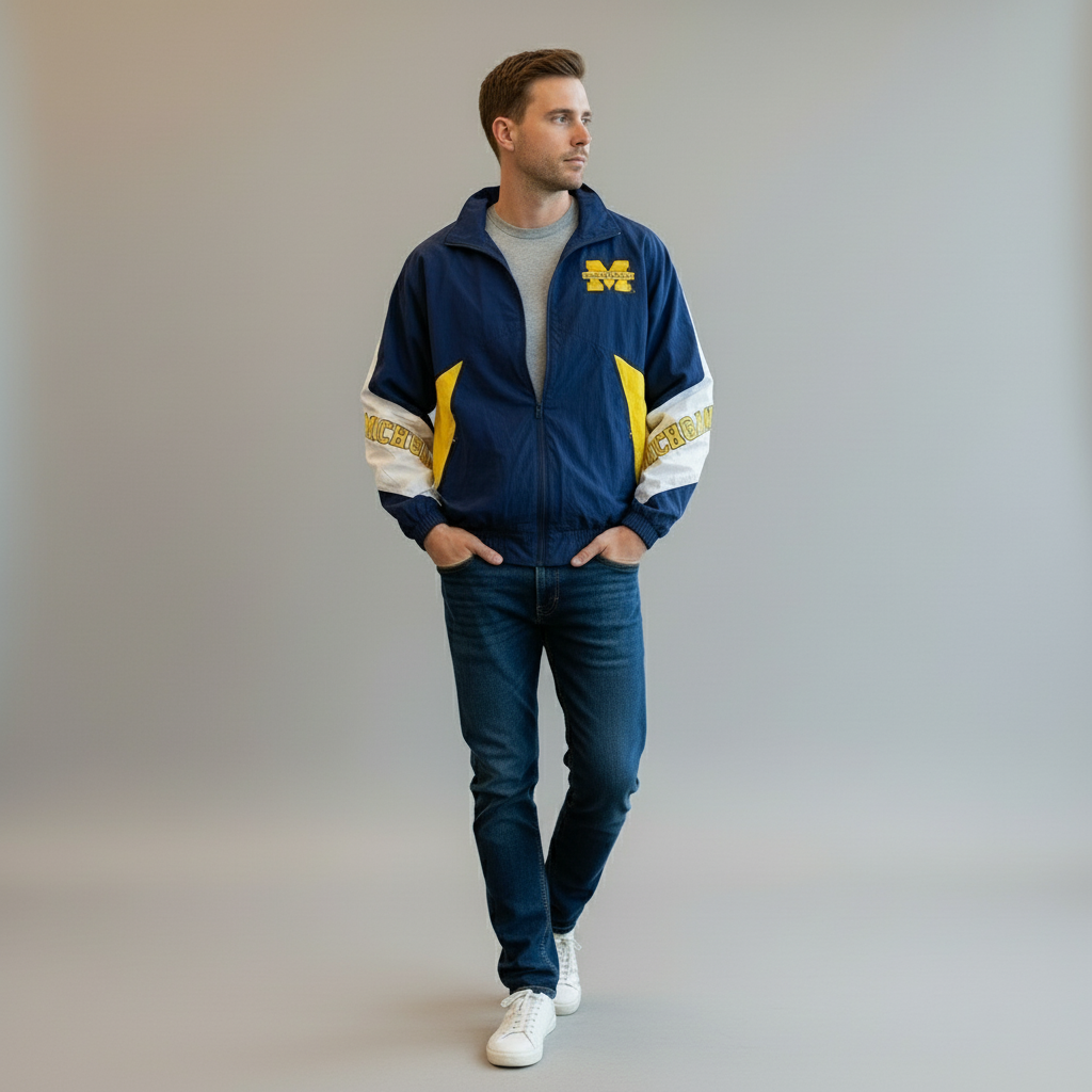 Deadstock Mitchell & Ness Michigan Wolverines Windbreaker [M]