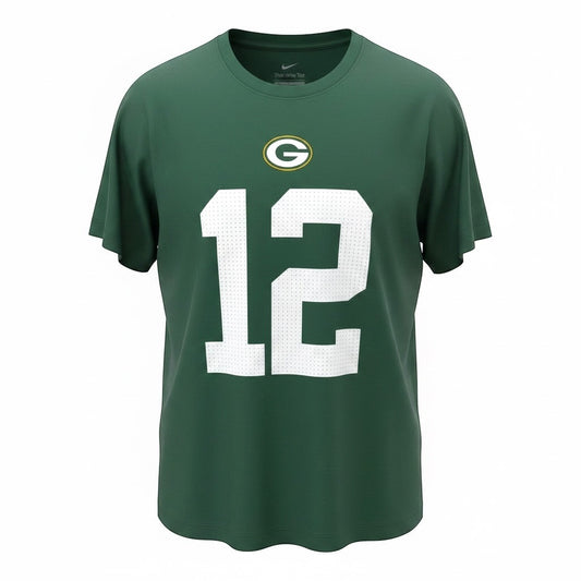 Nike Green Bay Packers Aaron Rodgers #12 T-Shirt – Green