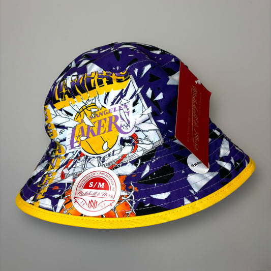 Mitchell & Ness Los Angeles Lakers Reversible Shatter Bucket Hat