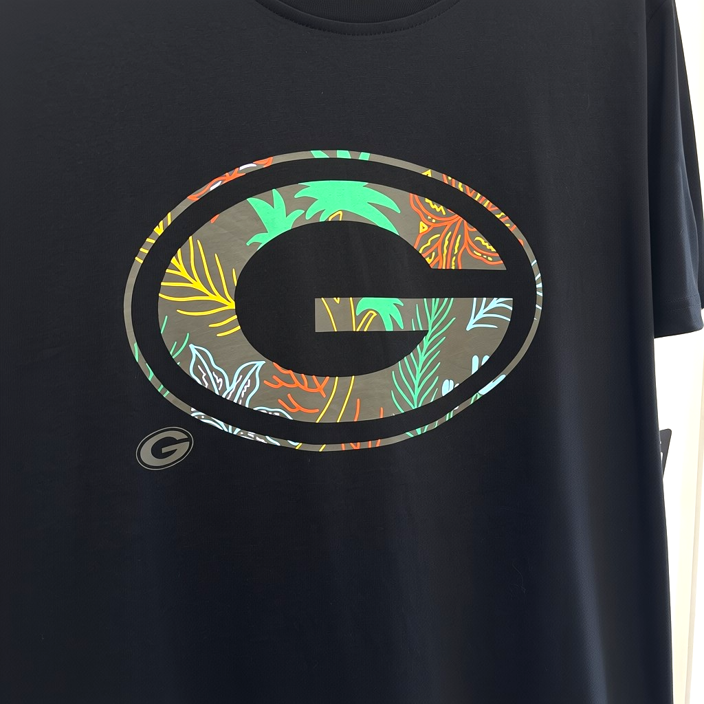 Green Bay Packers Fanatics Tropical Logo T-Shirt – Black