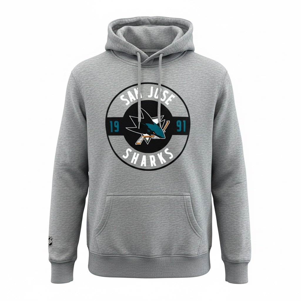 San Jose Sharks Fanatics Iconic Logo Hoodie – Grey