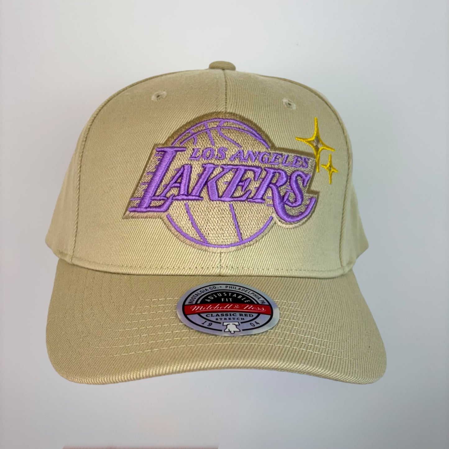 Mitchell & Ness Los Angeles Lakers Cream Team Logo Snapback Hat