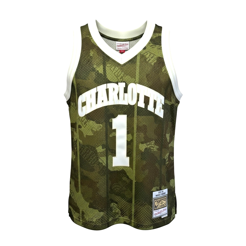 Mitchell & Ness Muggsy Bogues Charlotte Hornets Camo Swingman Jersey
