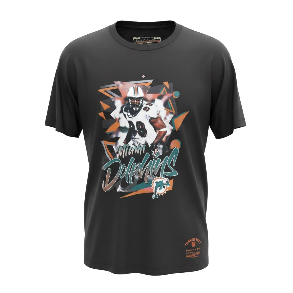 Mitchell & Ness Jason Taylor Miami Dolphins Throwback T-Shirt – Black