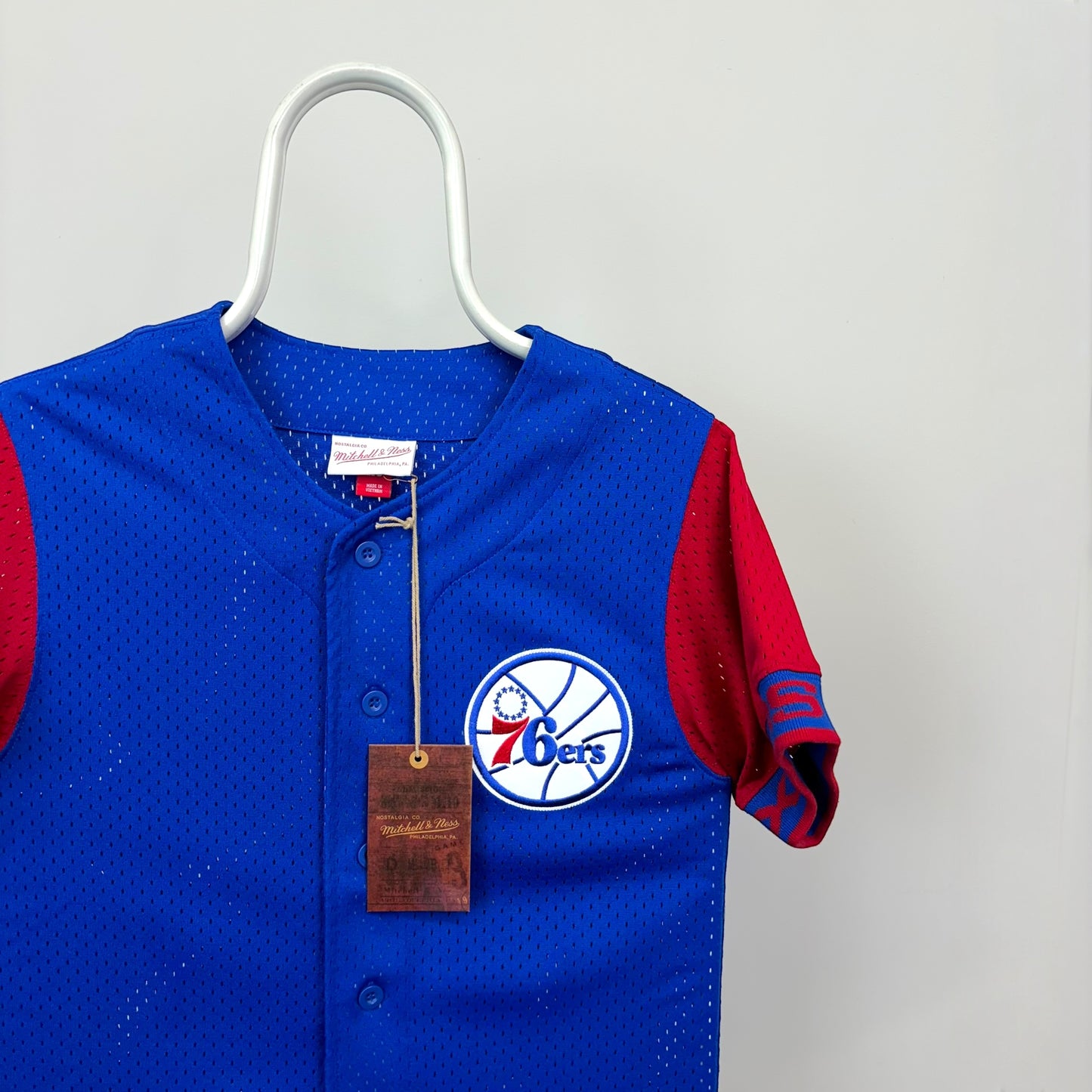 Mitchell & Ness Philadelphia 76ers Pure Shooters Mesh Button Up