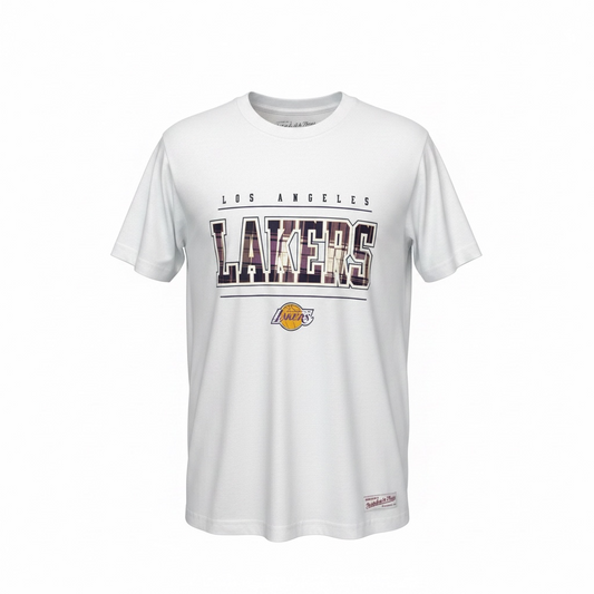 Mitchell & Ness Los Angeles Lakers Private School T-Shirt – White