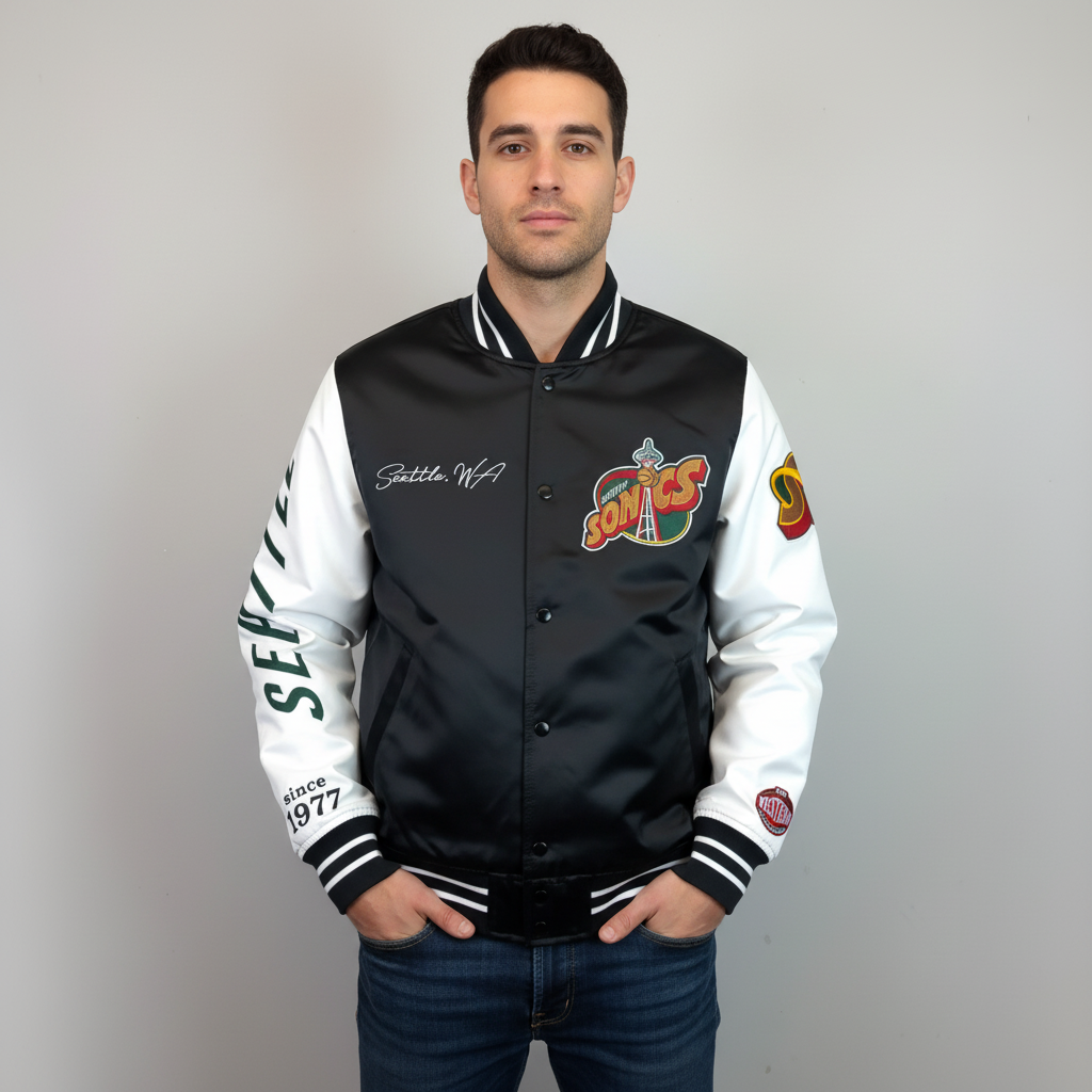 Mitchell & Ness Seattle Sonics Satin Varsity Jacket