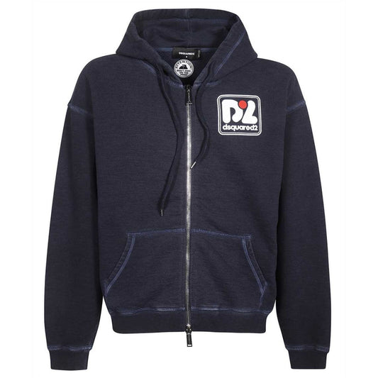Dsquared2 S71Hg0121 S25463 Hercalina Fit 478 Blue Navy Zip Hoodie Mens - 