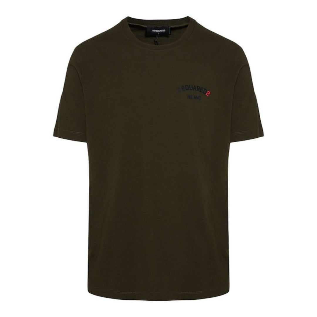 Dsquared2 Regular Fit Rubber Logo T-Shirt Military XS