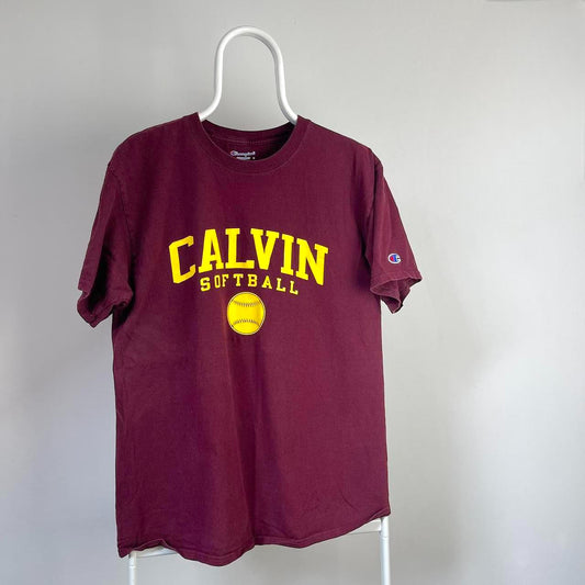 Champion Calvin Softball Spellout Graphic Print T-Shirt [L]