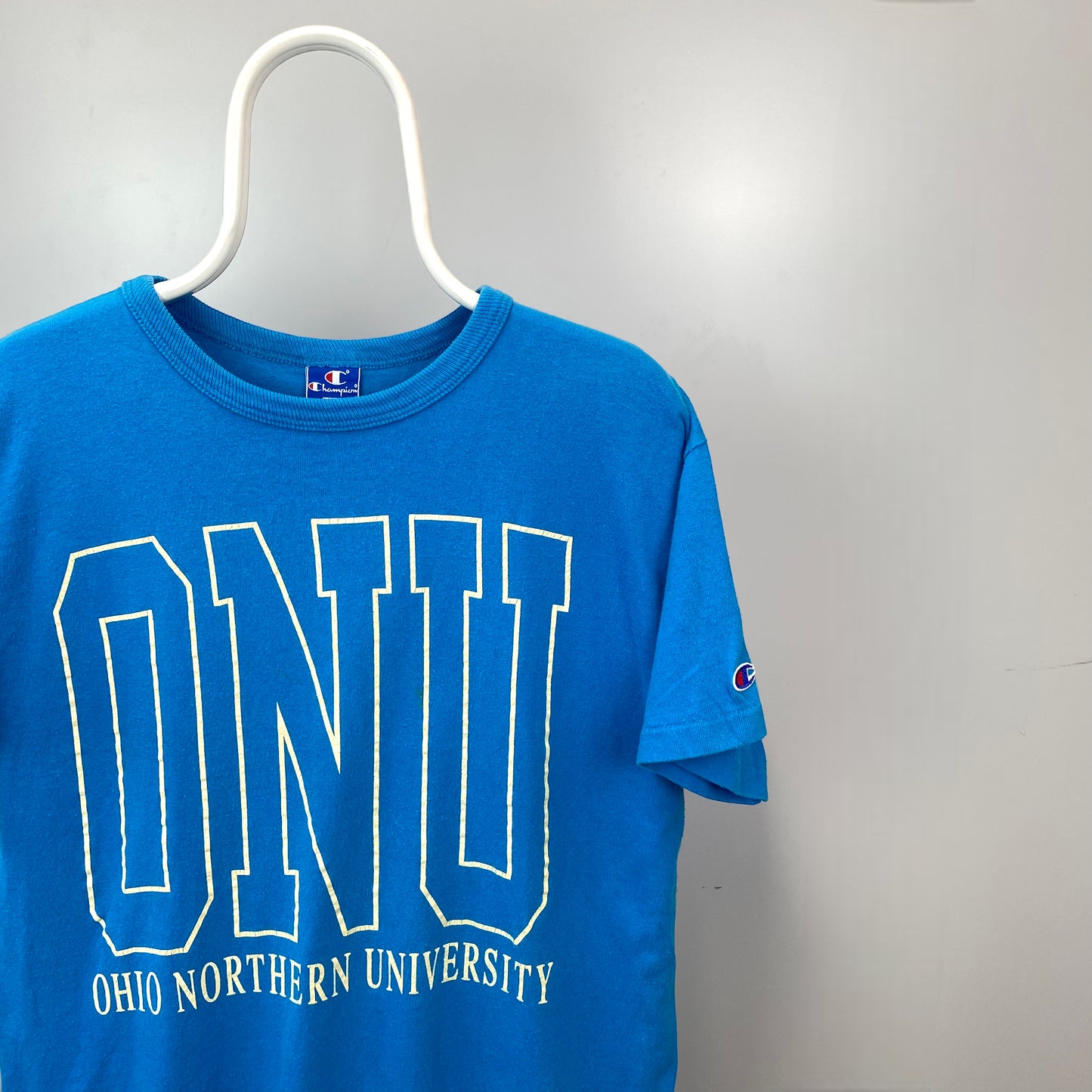 Vintage Champion Ohio Northern University Spellout Print T-Shirt [L]